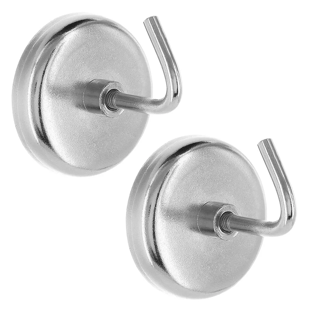 2PC Heavy Duty 1.5" Magnetic Hooks Set 8lb Capacity Kitchen Garage Universal Use