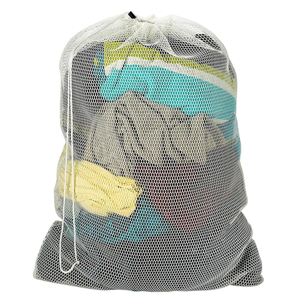 2PC Mesh Laundry Storage Wash Bag Clothes Heavy Duty College Jumbo White 36"X24"