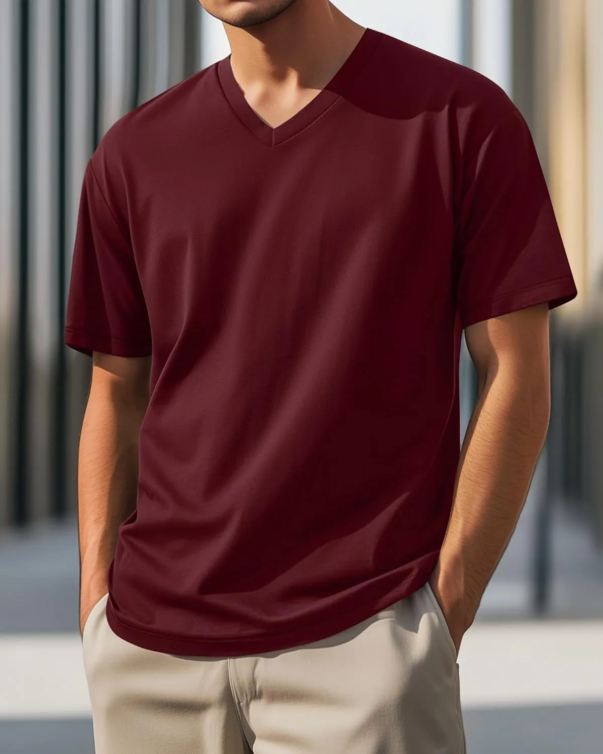 3 Pack Men's 95% Cotton Big and Tall Shirts V Neck L-5xl Plus Size Short Sleeve Soft Casual 2025 Summer Tee