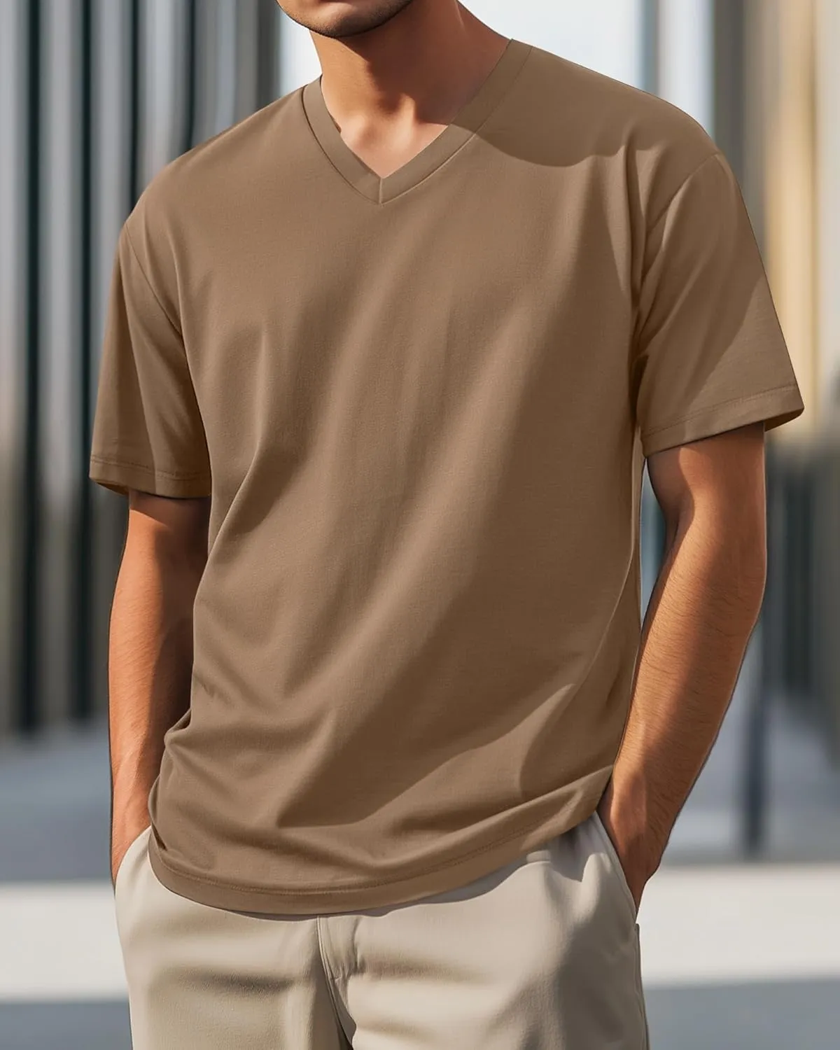 3 Pack Men's 95% Cotton Big and Tall Shirts V Neck L-5xl Plus Size Short Sleeve Soft Casual 2025 Summer Tee