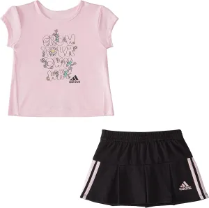 adidas baby-girls Short Sleeve Tee & Pleated Skort Sporty Outfit Set