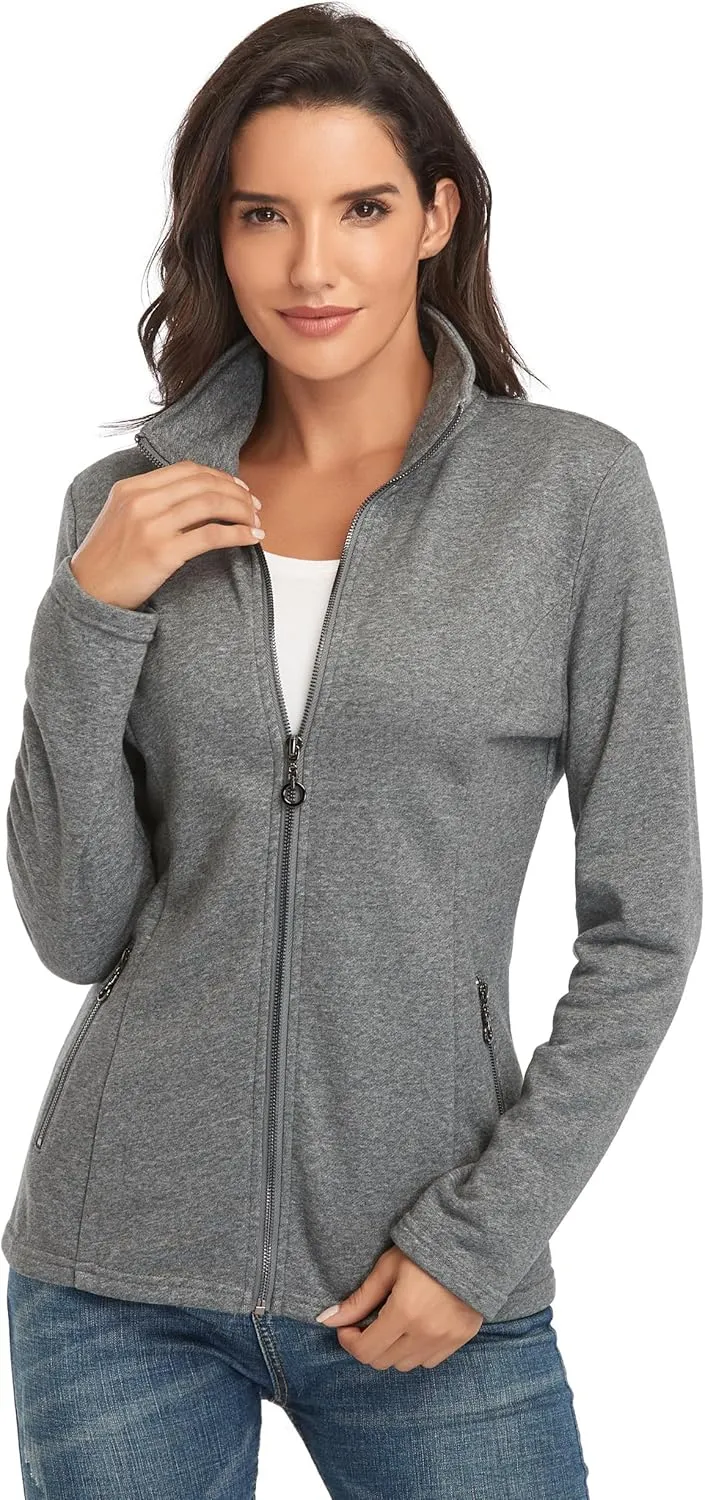 Anienaya Women's Stand Collar Lightweight Jacket Cotton Jackets Warm Slim Fit Casual Zip up Outerwear Coat