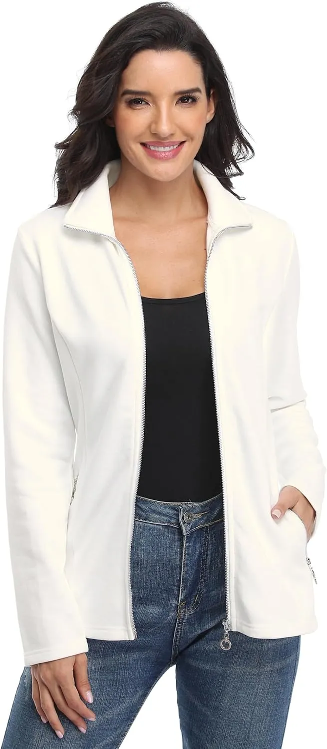 Anienaya Women's Stand Collar Lightweight Jacket Cotton Jackets Warm Slim Fit Casual Zip up Outerwear Coat