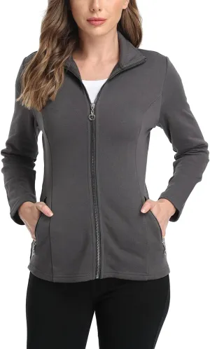 Anienaya Women's Stand Collar Lightweight Jacket Cotton Jackets Warm Slim Fit Casual Zip up Outerwear Coat