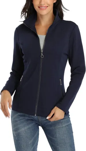 Anienaya Women's Stand Collar Lightweight Jacket Cotton Jackets Warm Slim Fit Casual Zip up Outerwear Coat