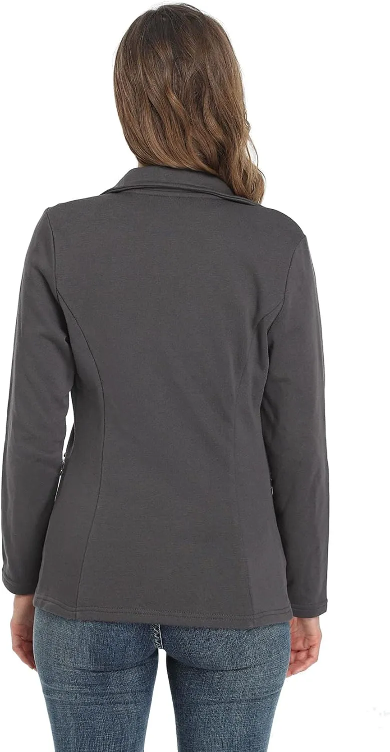 Anienaya Women's Stand Collar Lightweight Jacket Cotton Jackets Warm Slim Fit Casual Zip up Outerwear Coat