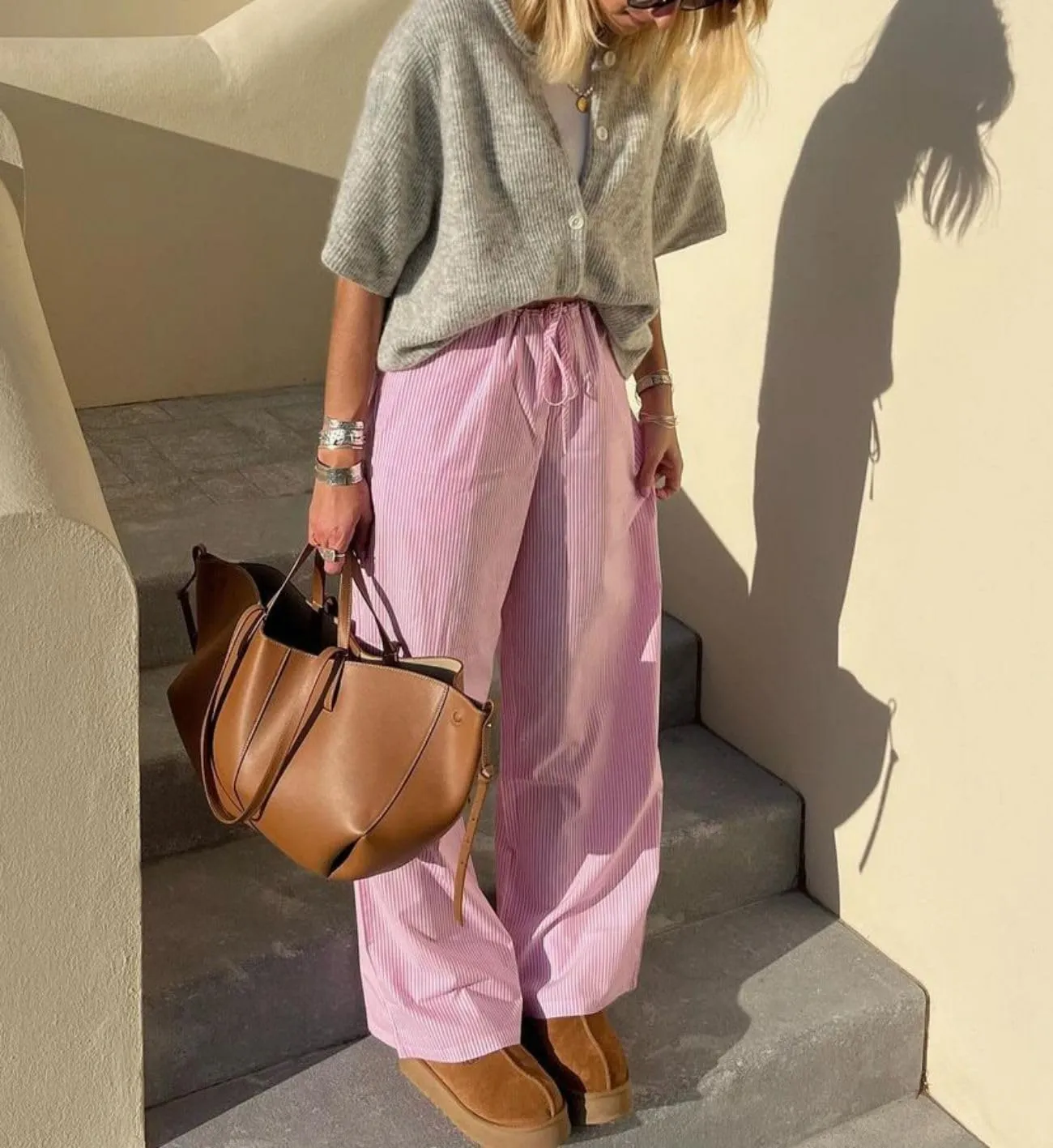 BAIGRAM Women Button Up Short Sleeve Cardigan Crew Neck Cropped Oversized Sweaters Cute Going Out Knit Y2K Tops