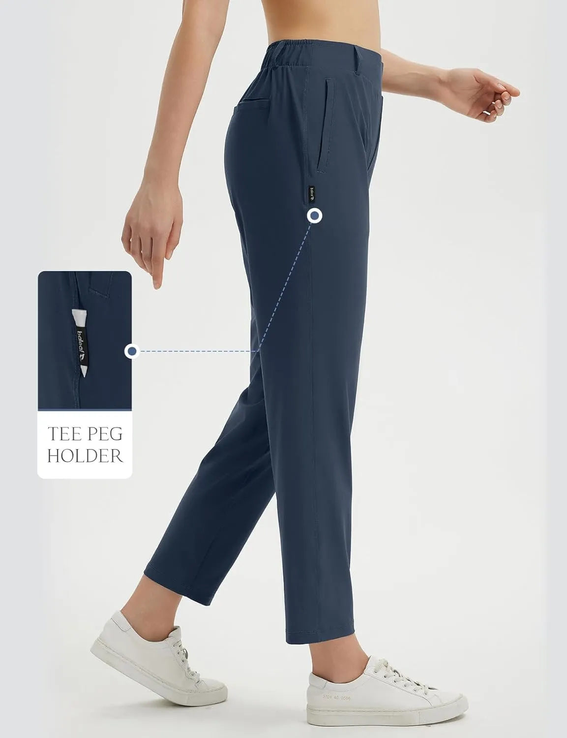 baleaf Women's Golf Pants with Belt Loops Zipper Pockets Stretch Travel Work Bussiness Dressy Casual Slacks UPF 50 
