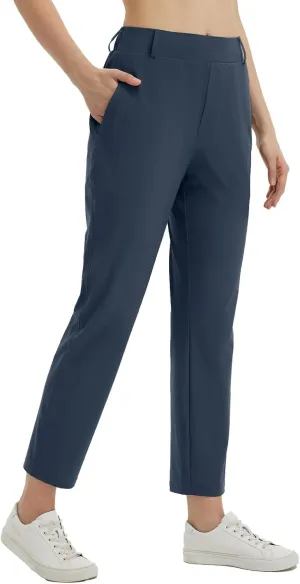 baleaf Women's Golf Pants with Belt Loops Zipper Pockets Stretch Travel Work Bussiness Dressy Casual Slacks UPF 50 