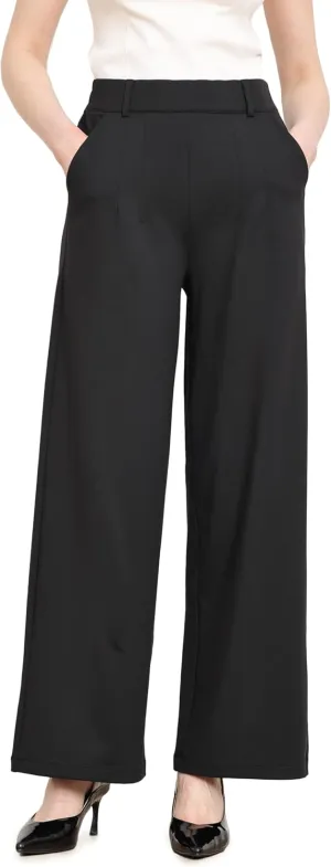 Balleay Art Dress Pants Women High Waisted Loose Stretch Wide Leg Trousers Work Business Casual Ladies Slacks with Pockets