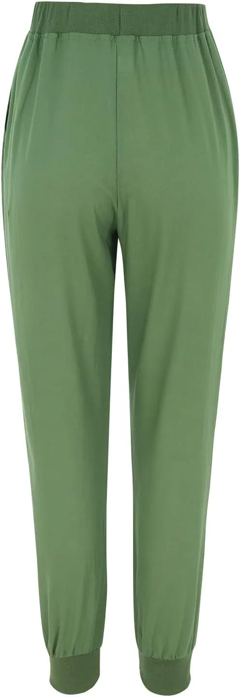Barrel Pants for Women Winter Flowing Beach Slacks with Pockets High Waisted Water Resistant