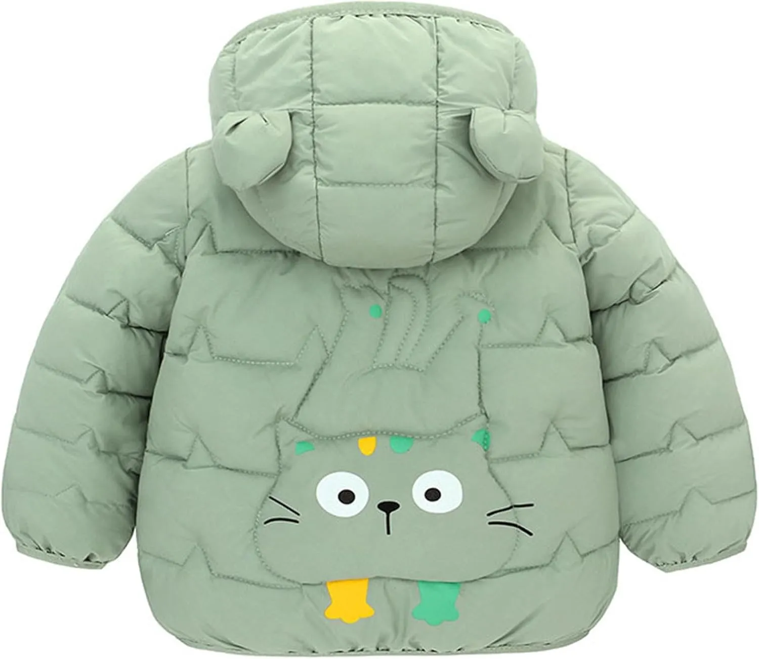 BOXIACEY Toddler Winter Coat Bear Ears Hood Down Jacket Hooded Puffer Jacket Padded Down Coats Windproof Snow Outerwear