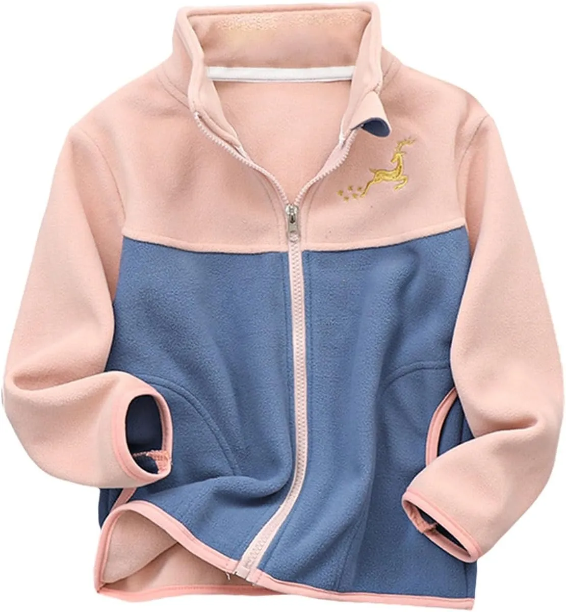 Boys Winter Jackets Coats Kids Boys Thick Cotton Padded Sports Jacket Sweatshirt Fleece Winter Coat (Pink, 4-5 Years)