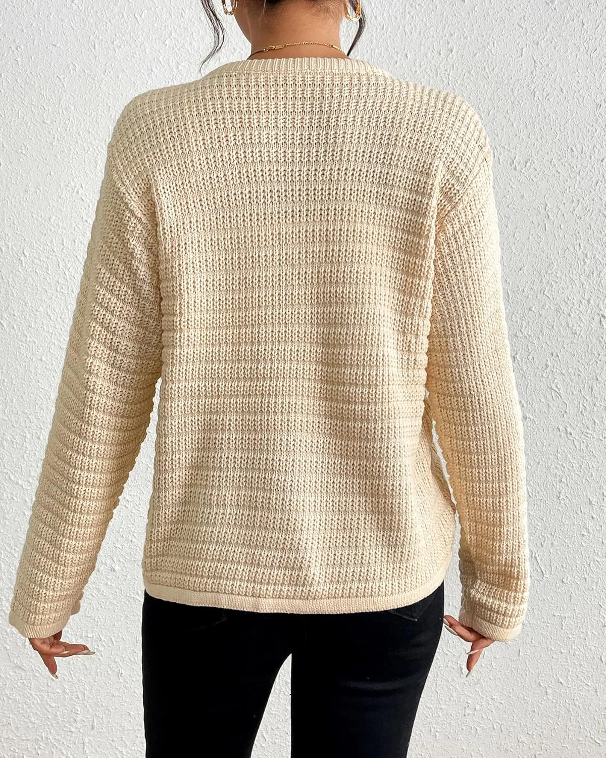 Bsubseach Womens Cardigan Sweaters 2025 Long Sleeve Open Front Button Down Knit Jackets Fall Cardigans with Pockets