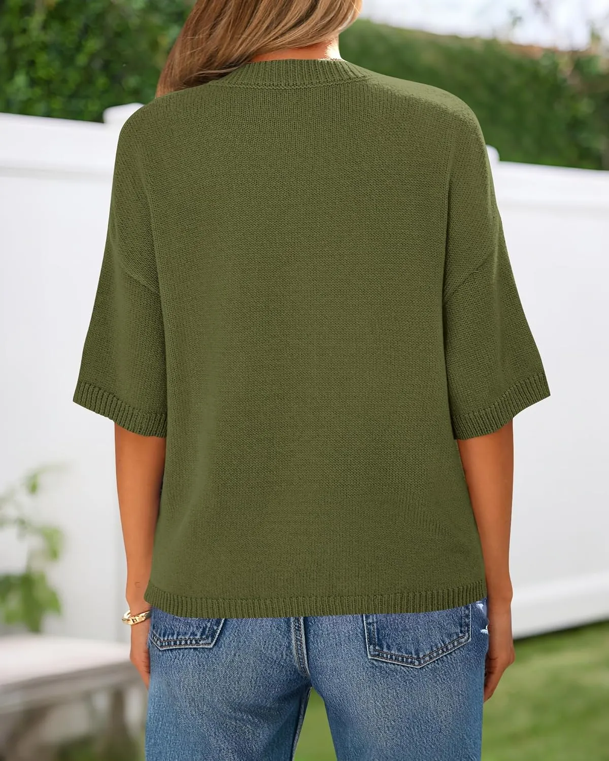 BTFBM Short Sleeve Cardigans for Women Button Up Sweaters Y2k Spring Summer 2025 Crew Neck Business Casual Work Clothes