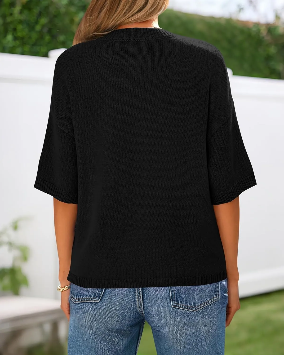 BTFBM Short Sleeve Cardigans for Women Button Up Sweaters Y2k Spring Summer 2025 Crew Neck Business Casual Work Clothes