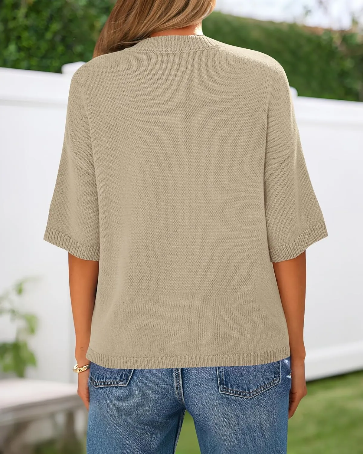 BTFBM Short Sleeve Cardigans for Women Button Up Sweaters Y2k Spring Summer 2025 Crew Neck Business Casual Work Clothes