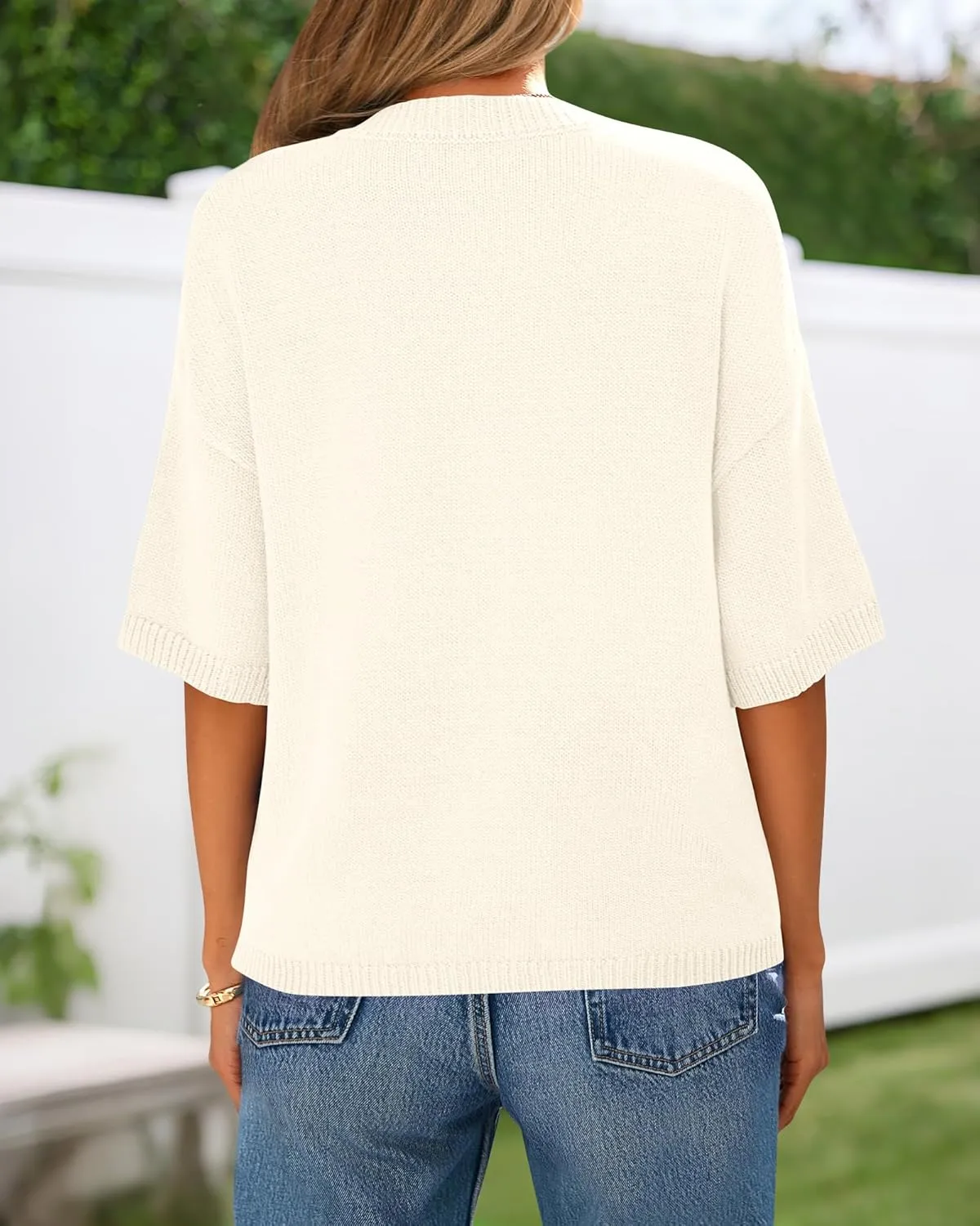 BTFBM Short Sleeve Cardigans for Women Button Up Sweaters Y2k Spring Summer 2025 Crew Neck Business Casual Work Clothes