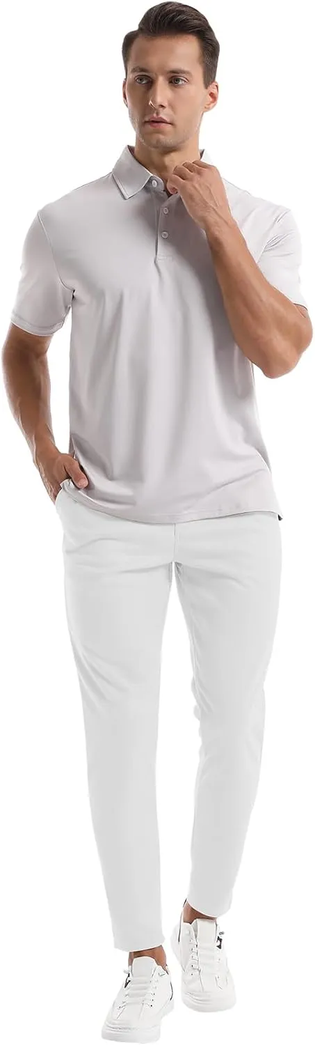 CANGHPGIN Men's Stretch Dress Pants Slim Fit Flat Front Slacks Tapered Casual Pants
