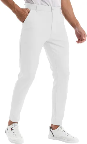CANGHPGIN Men's Stretch Dress Pants Slim Fit Flat Front Slacks Tapered Casual Pants