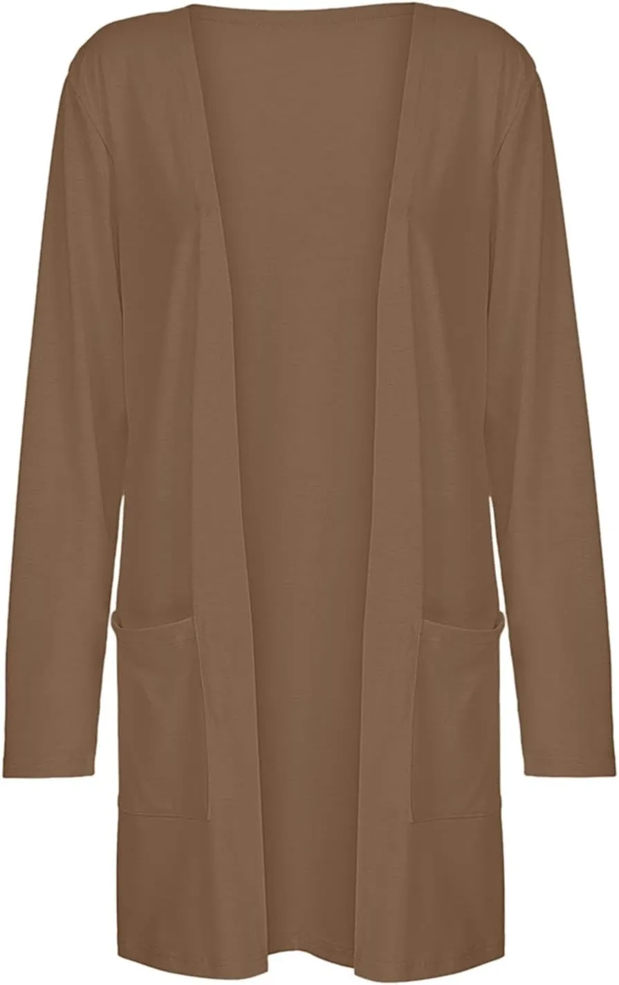 Cardigans for Women 2024,Lightweight Open Front Cardigan Shirts Trendy Dressy Blouses Casual Long Sleeve Pocket