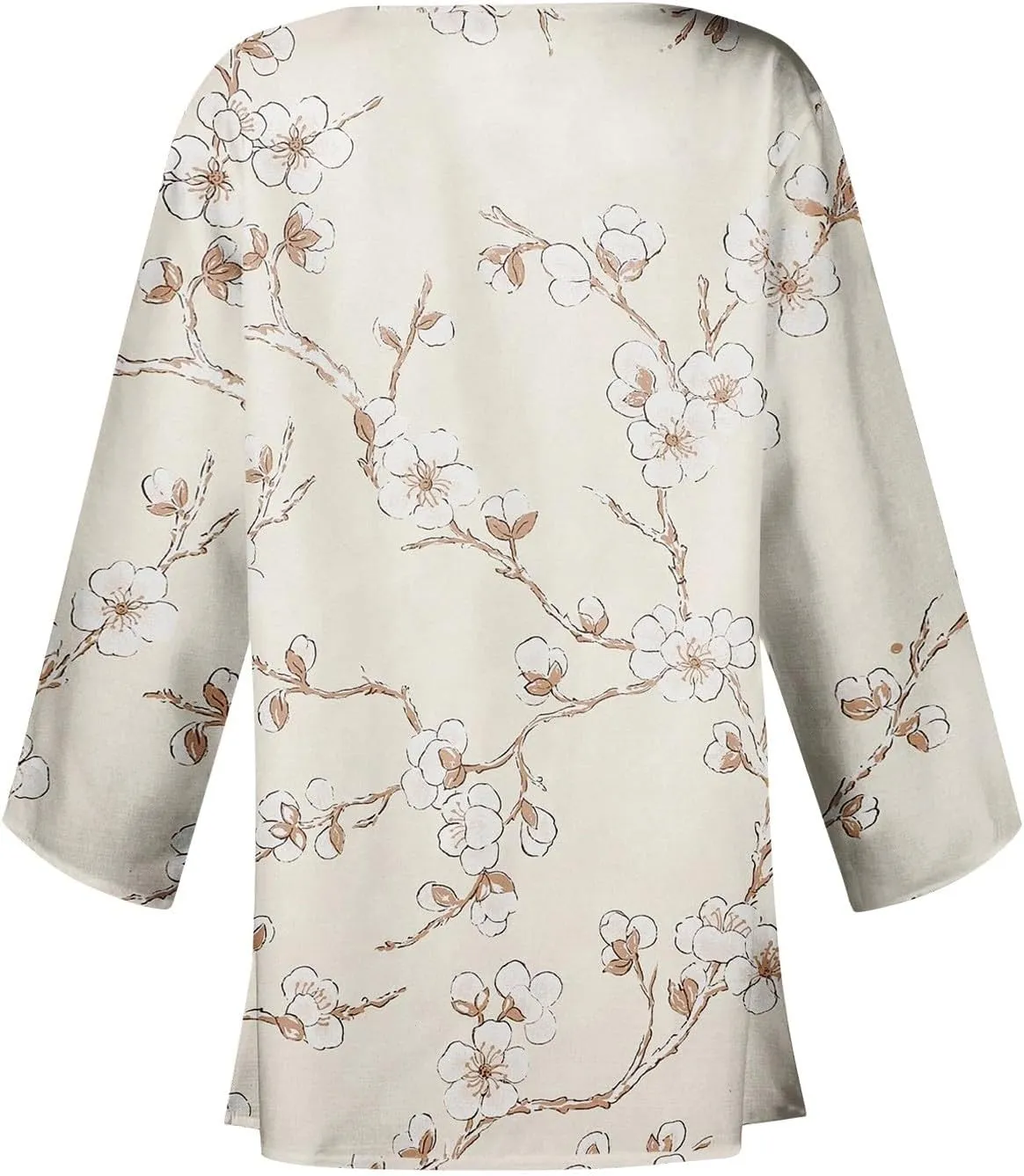 Cardigans for Women Floral Printed Dressy Casual Lightweight Cardigan 3/4 Sleeve Summer Plus Size Tops