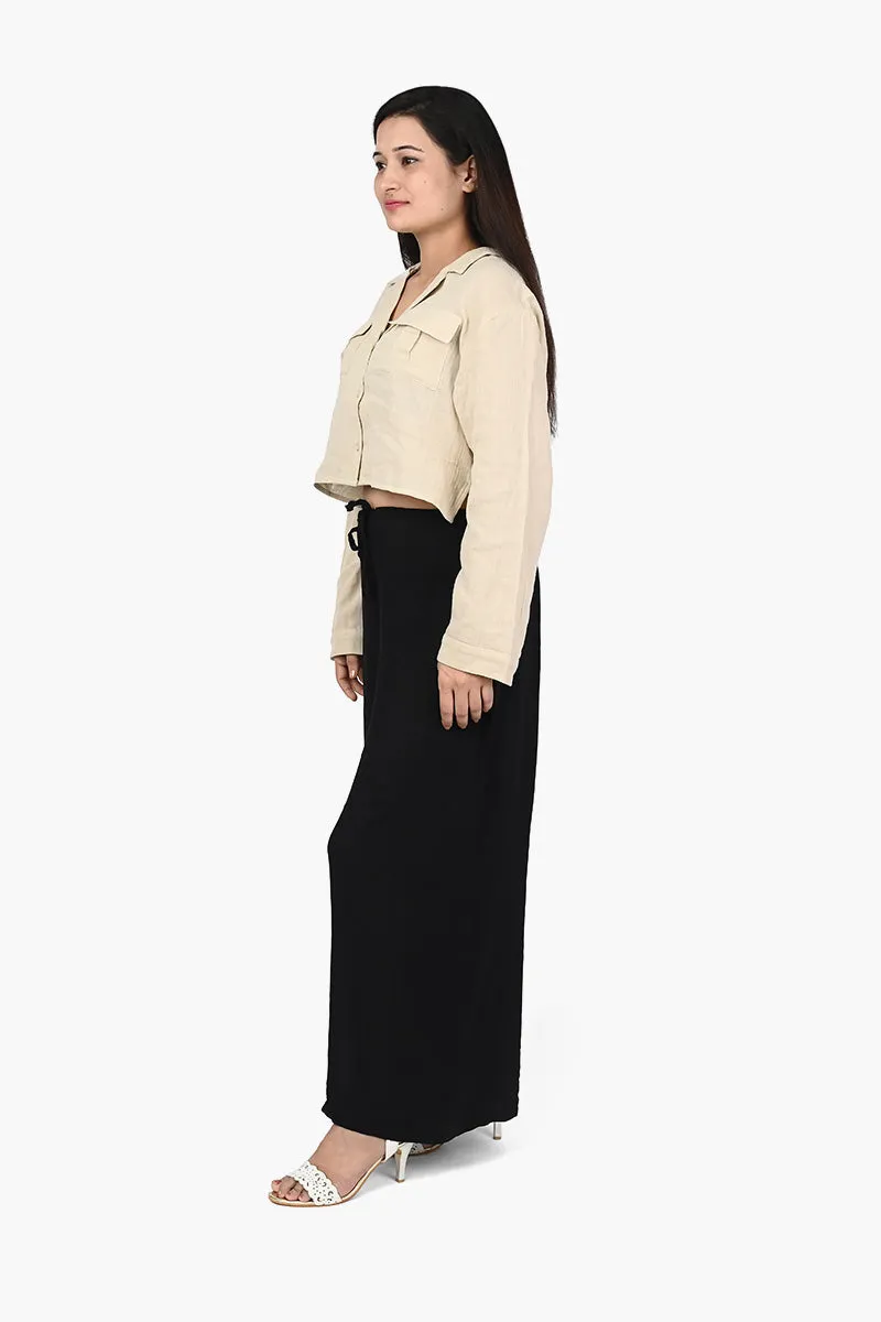 Chic Midnight Wide-Leg Trousers
