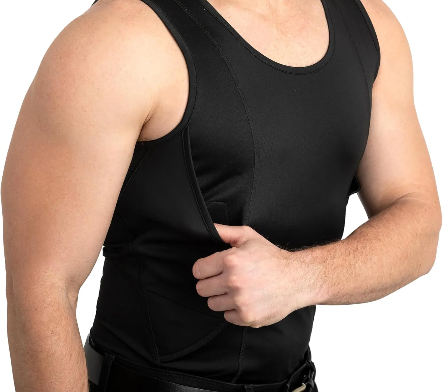Concealed Carry Holster Tank Top | Quick Access Open Pocket with Large Storage | Mens Tank Top