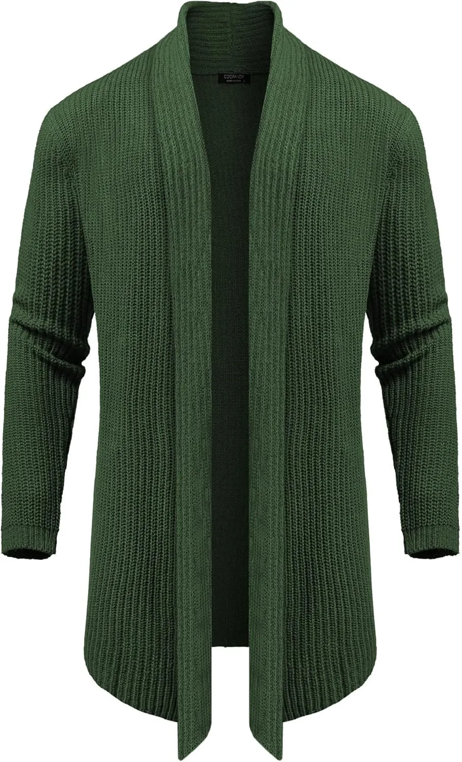 COOFANDY Mens Shawl Collar Long Cardigan Knit Ruffle Fashion Sweater Drape Cape