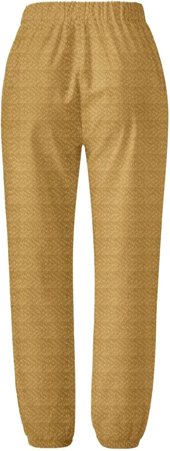 Cropped Linen Pants for Women Casual Straight Leg Elastic Waist Pants Printed Beach Summer Trousers with Pockets
