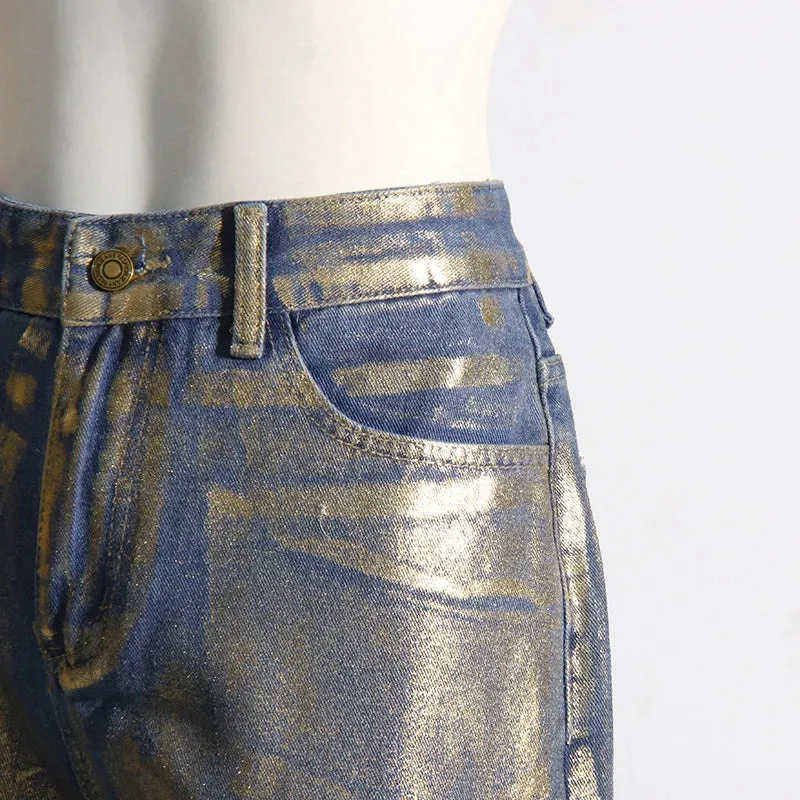 Damsel Baggy Jeans with Gold Accent