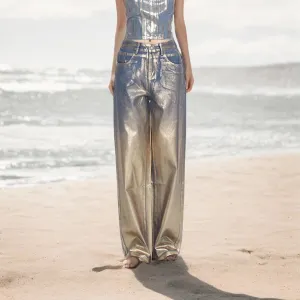Damsel Baggy Jeans with Gold Accent