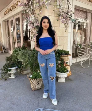 Damsel Embellished Wide legged Jeans