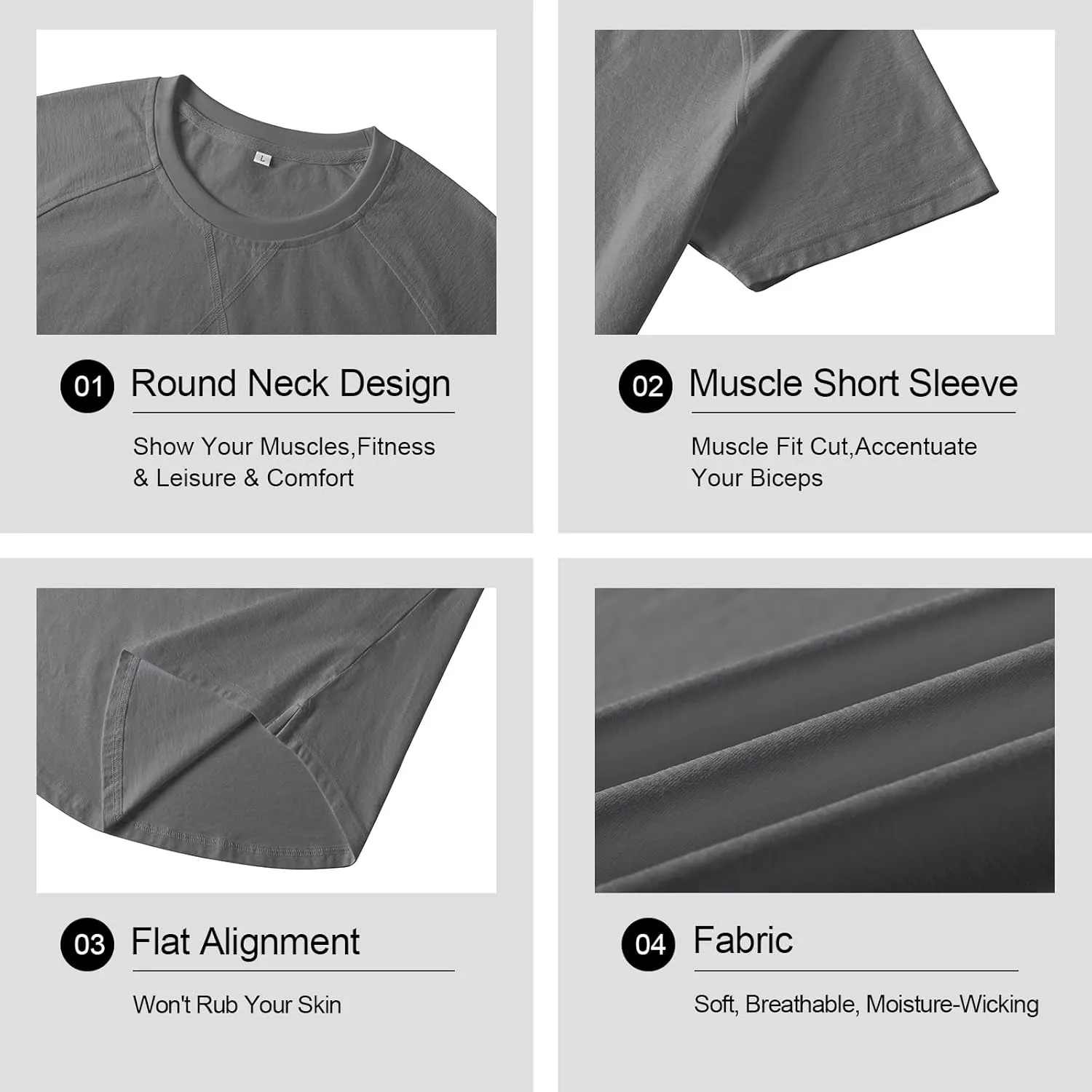 DEOLAX Mens T Shirt Fashion Muscle Crew Neck Mens Tee Shirts Short Sleeve Casual Classic Dry Fit Mens Athletic Tee Shirts