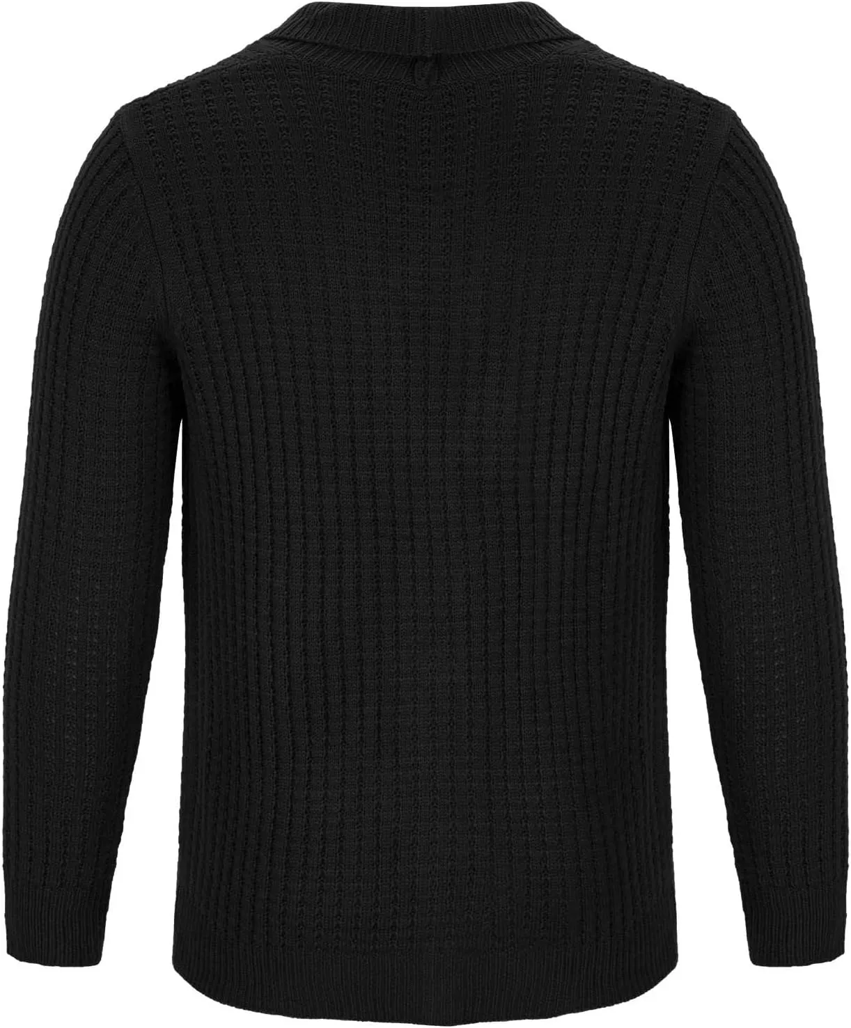 Dgoopd Mens Long Sleeve Cardigan Sweater Casual Shawl Collar Buttons Down Cable Knit Sweater Solid Color Winter Sweater