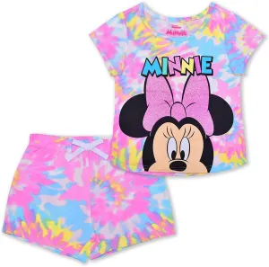 Disney Minnie Mouse Girls T- Shirt and Shorts Set for Infant, Toddler and Little Kids  Multicolor