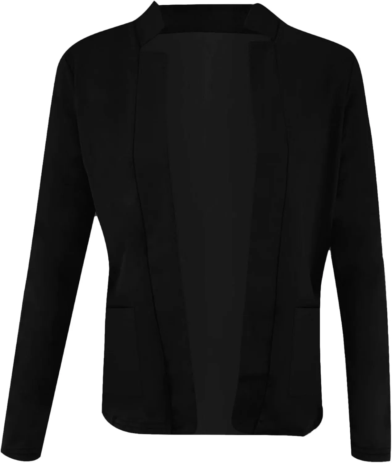 Dressy Open Front Blazer Jackets Notched Collar Long Sleeve Open Front Work Office Business Blazers with Pockets