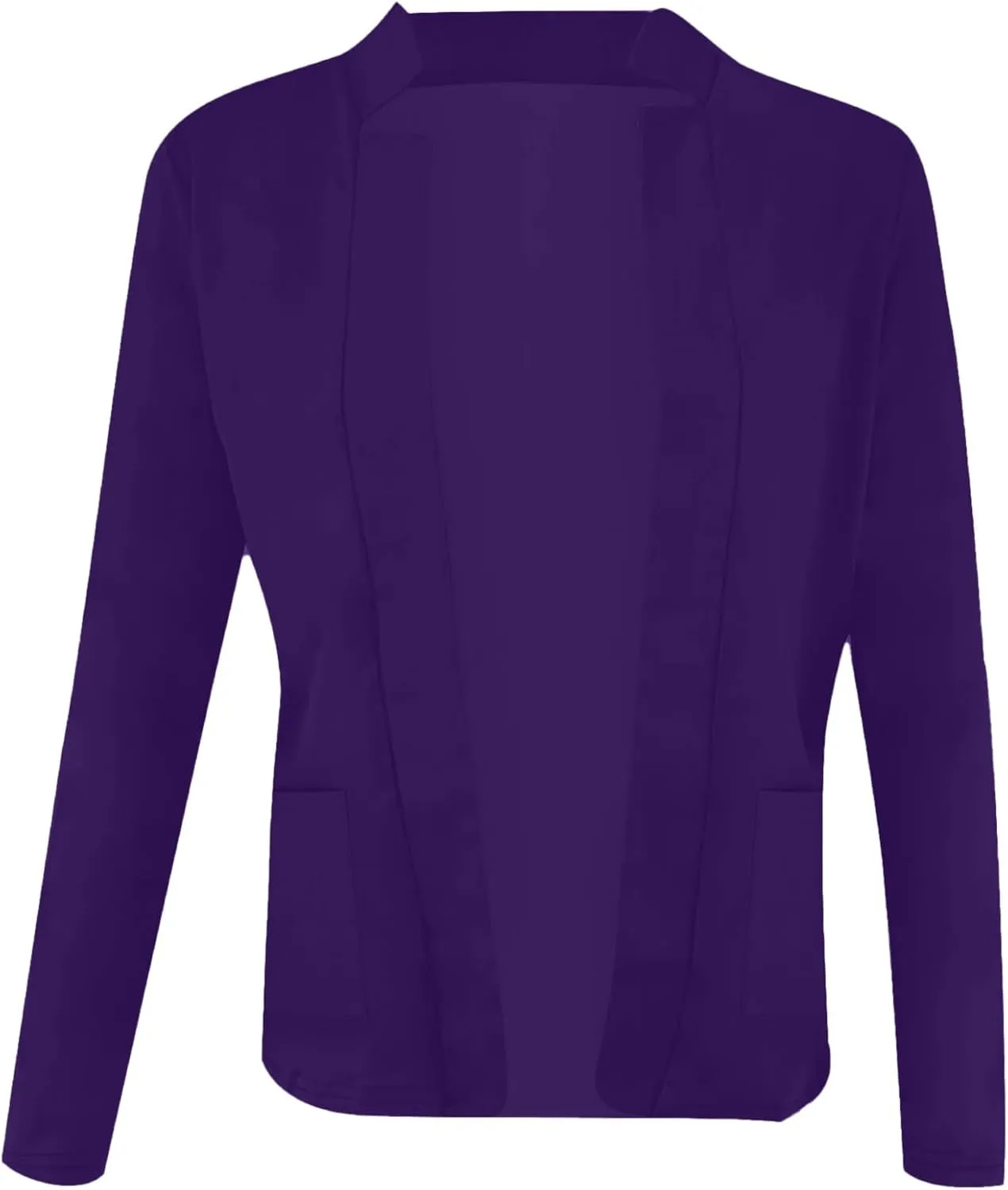 Dressy Open Front Blazer Jackets Notched Collar Long Sleeve Open Front Work Office Business Blazers with Pockets