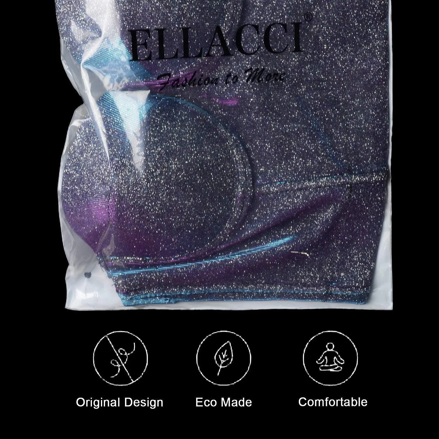 ELLACCI Women's Shiny Bustier Crop Top Sexy Prom Corset Top Bra Gradient Purple