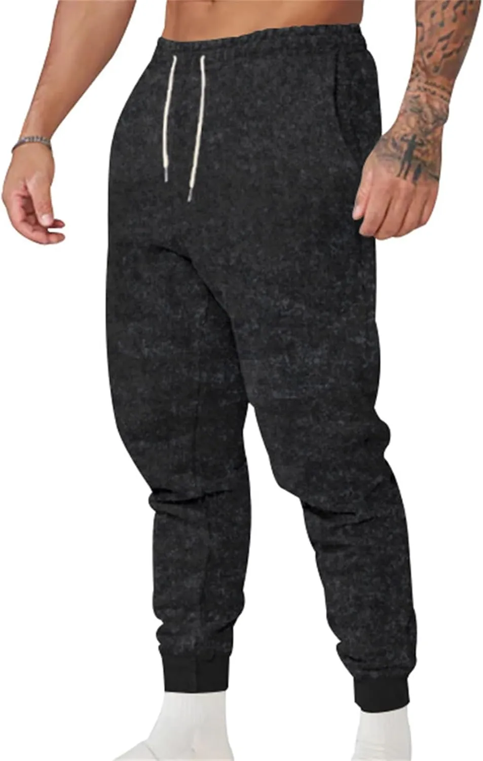 evzosrz Mens Fashion Jogger Pants Sports High Waisted Elastic Slim Fit Drawstring Sweatpants Lightweight Athletic Trousers
