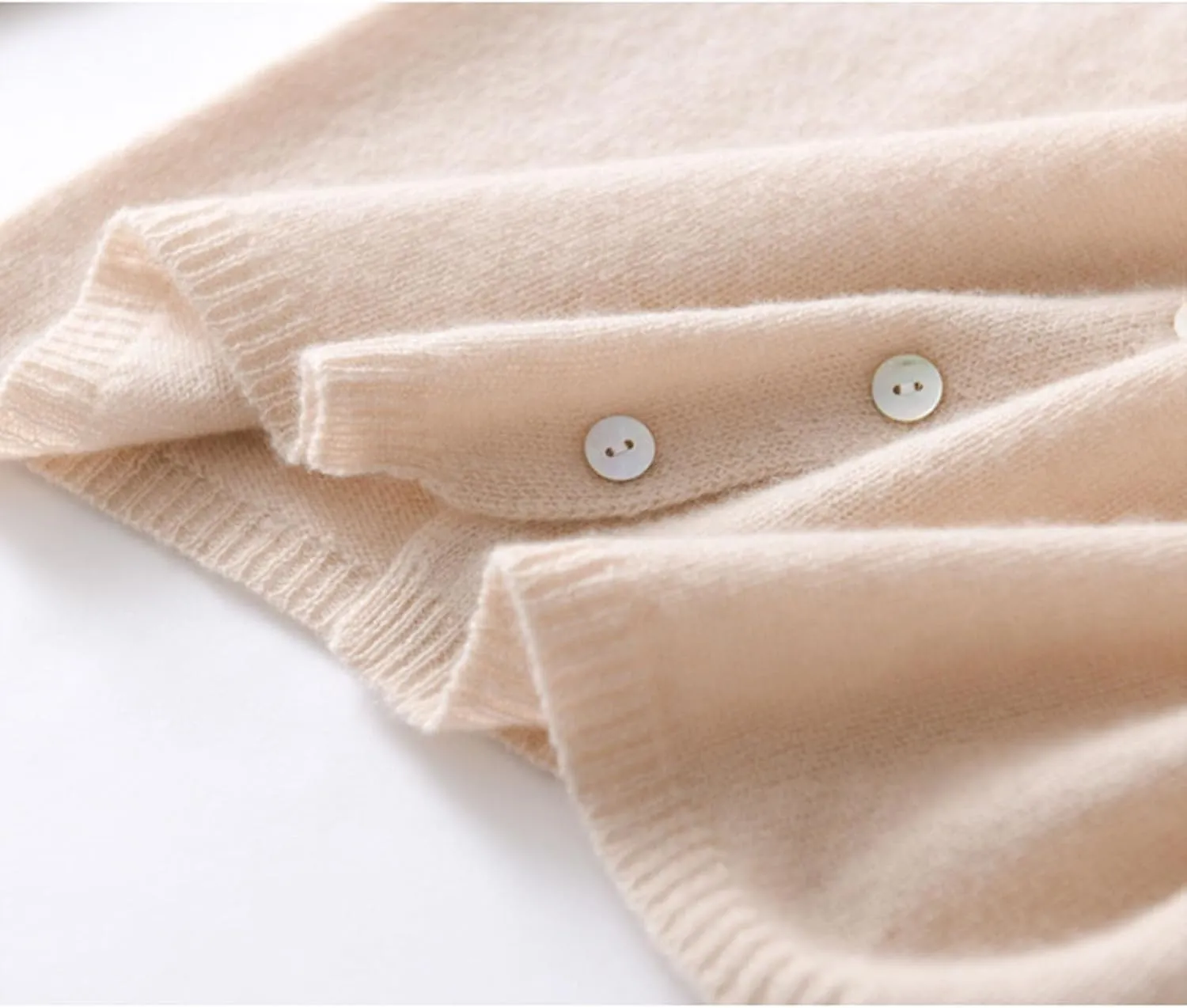 Faux Cashmere Cardigan Sweaters for Women, Open Front Cropped Cardigan Sweater, Long Sleeve Crewneck Knit Cardigan