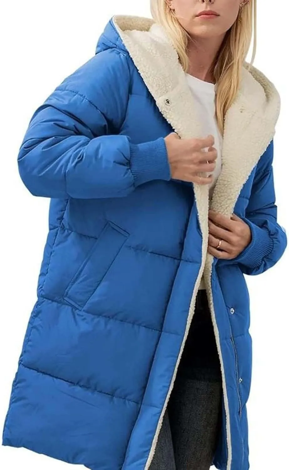 Faux fur Hood Snow Parka Hooded Puffer Jacket Lightweight Winter Coat Winter Puffer Coats Womens Winter Jacket Warm