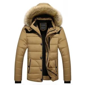 Fleece pälsdun bomullsparka för män
