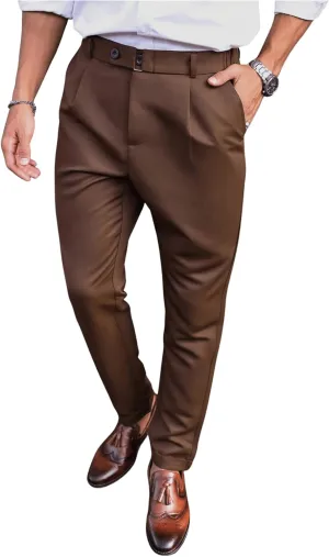 Floerns Men's Straight Leg Long Pants Office Slim Fit Dress Pants Slacks with Pockets