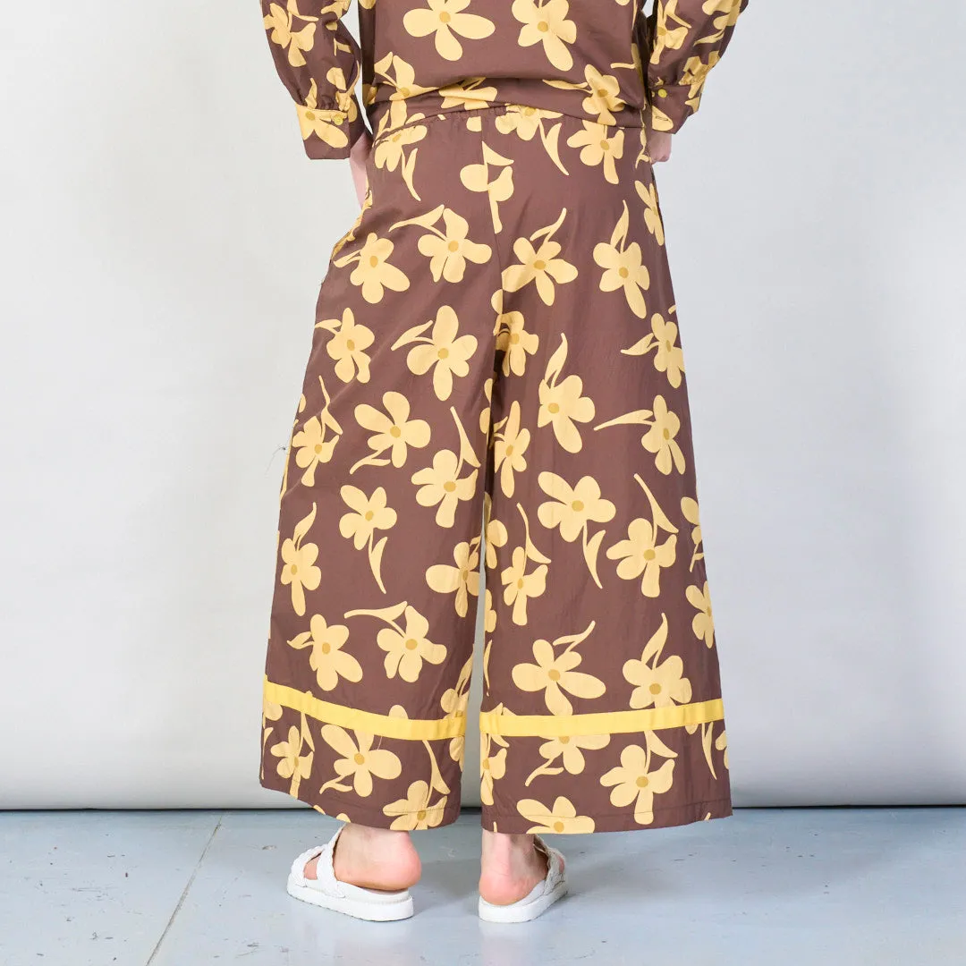 Floral print wide-leg trousers wholesale
