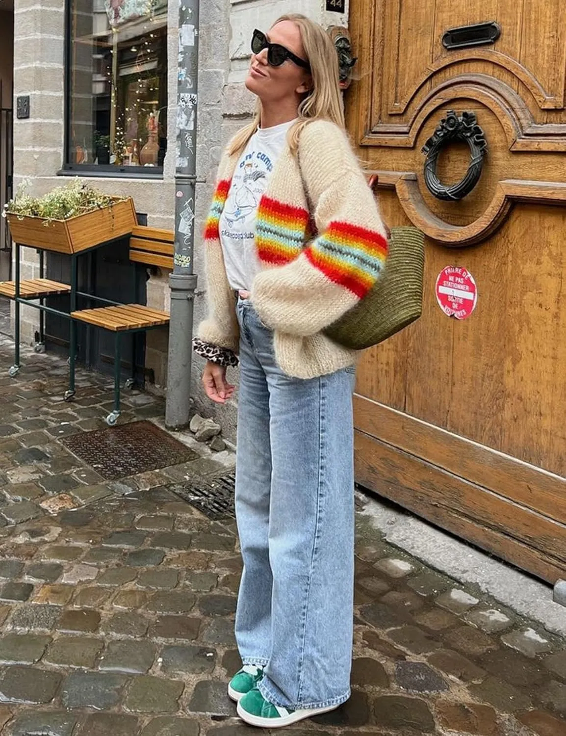 Flygo Fall Cardigans for Women 2024 Color Block Striped Cardigan Sweater Lightweight Open Front Cardigan Sweaters Tops