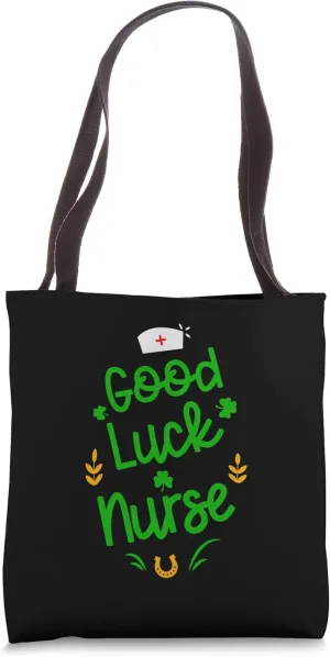 Good Luck Nurse Shamrock Horseshoe St Patricks Day Tote Bag