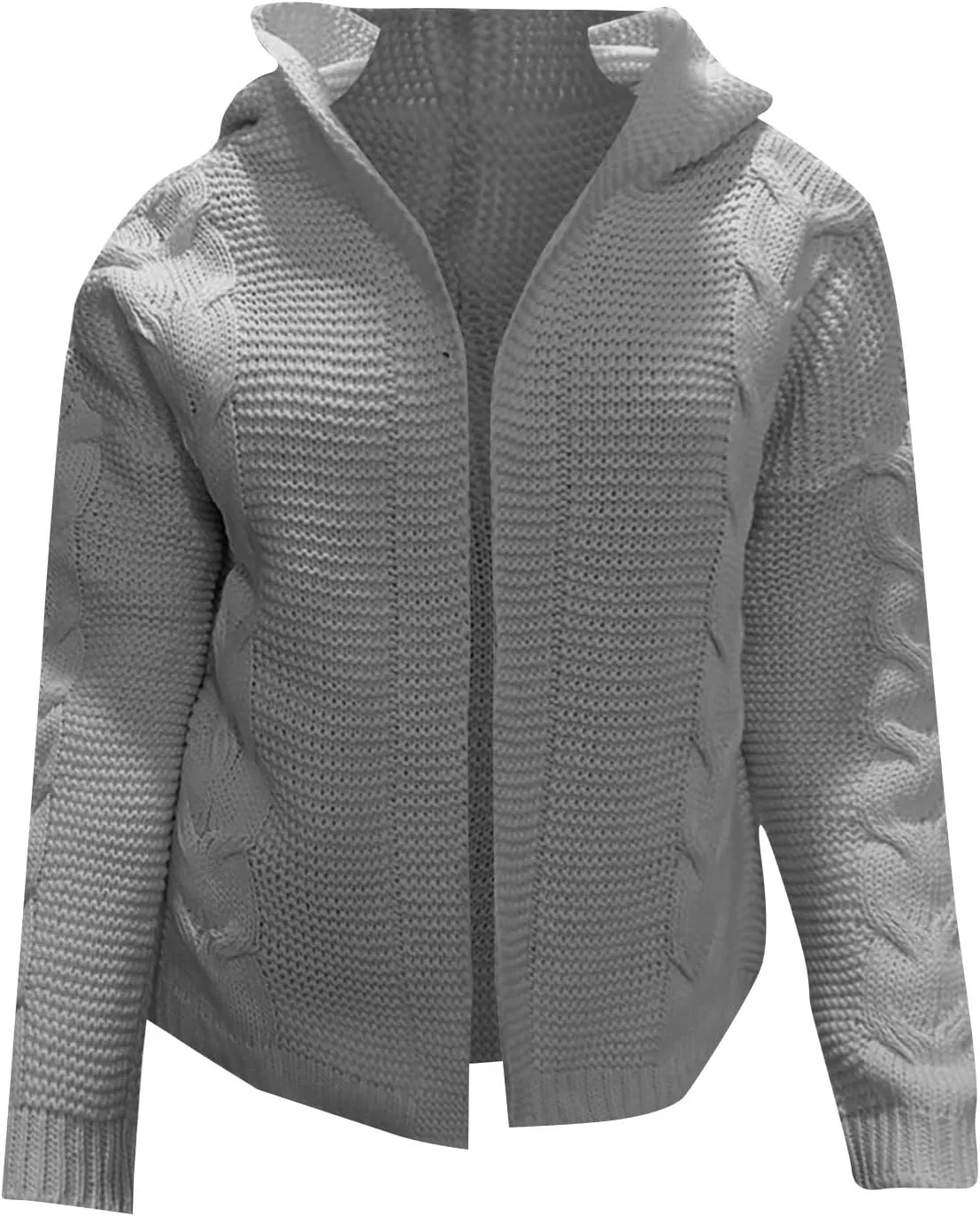 Holiday Hood Long Sleeve Sweater Ladies Cocktail Basic Hooded Regular Fit Windbreaker Women Knit Soft Solid