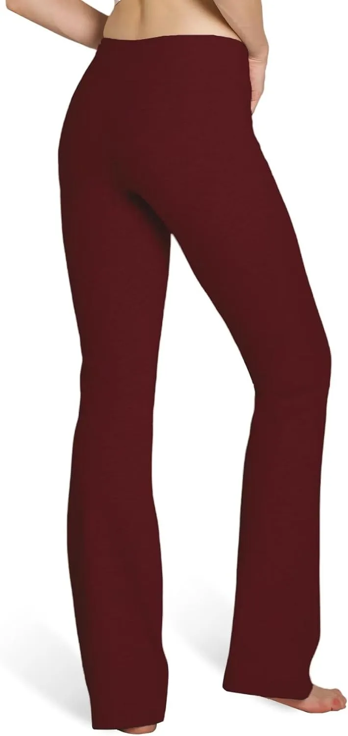 Houmous S-XXXL 29''31''33''35'' Inseam Women's Cotton Bootcut Pants Inner Pocket