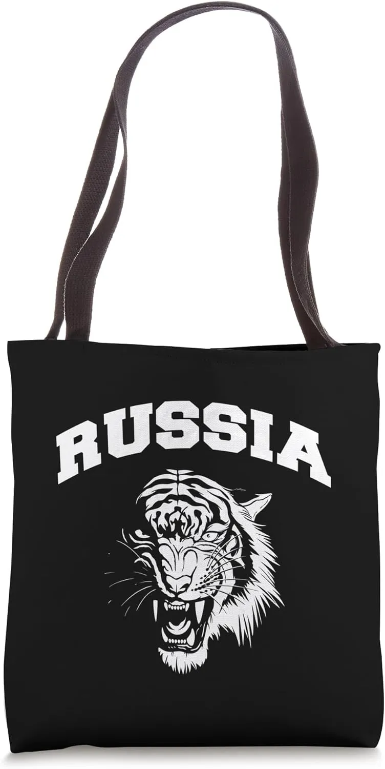 I Love Russi, Cool Russia Tiger Illustration Graphic Designs Tote Bag